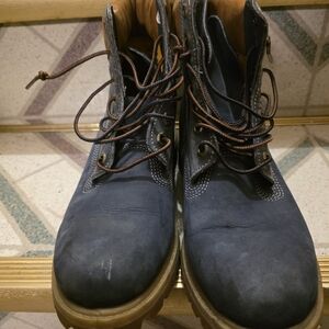 Womens Blue Leather Timberland Boots